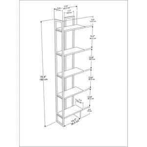 Alica 180cm H Corner Bookcase Black/Oak