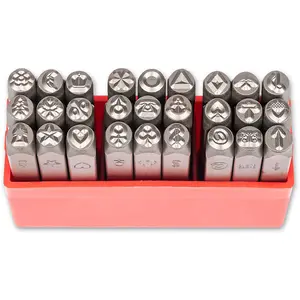 Axminster Woodturning 27-Piece Patterned Steel Stamp Set - 6mm