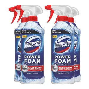 Domestos Power Foam Toilet & Bathroom Cleaner Spray Arctic Fresh, 450ml, 4pk