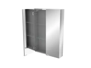 Imandra Tall Matt Mirror effect Double Bathroom Cabinet Mirrored (H)900mm (W)600mm