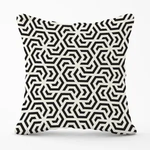 Hexagonal Geometric Pattern Outdoor Cushion 45cm x 45cm