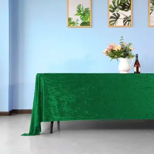 Diamond Velvet Rectangle Tablecloth, Emerald Green , 90 Inch x 156 Inch