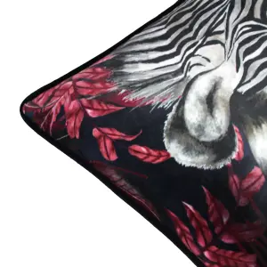 Evans Lichfield Zinara Twin Zebras Velvet Polyester Filled Cushion