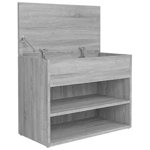 Berkfield Shoe Bench Grey Sonoma 60x30x45 cm Engineered Wood