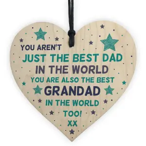 Best Dad Grandad Gift For Fathers Day Birthday Wooden Heart Gift For Him Keepsake