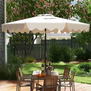 Costway 9 FT Patio Umbrella Outdoor Heavy-Duty 2-Tier Market Table Umbrella