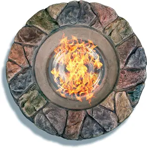 Centurion Supports Fireology KALUYA Bronze Lavish Garden and Patio Fire Pit with Eco-Stone Finish - Fully Assembled