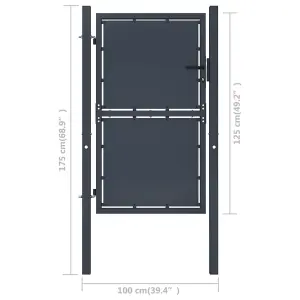 Berkfield Garden Gate Steel 100x125 cm Anthracite