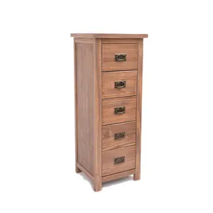 Padua 5 Drawer Narrow Chest of Drawers Bras Drop Handle