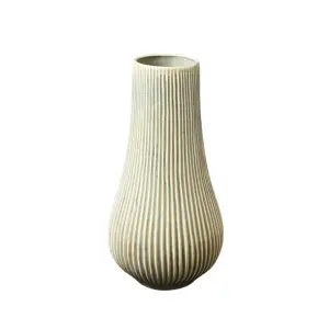 Candlelight Small Green Gloss Ceramic Vase, (H)28cm (D)14.5cm