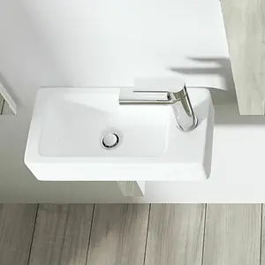 Small Wall Hung Ceramic Basin Sink - Right