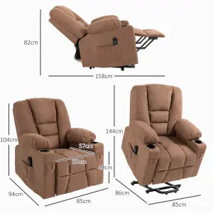 HOMCOM Riser and Recliner Chair w/ Remote, Lift Chair for Elderly, Brown