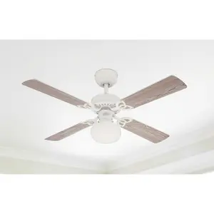 Romain 105cm Ceiling Fan White/White or Washed Pine