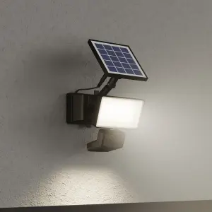 GoodHome Black Solar-powered Cool white Integrated LED Floodlight 400lm