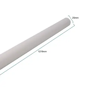 EAI - Wardrobe Rail Kit - 25mm Tube - 2500mm Rail with 2x End Brackets & 1x Centre Brackets - White