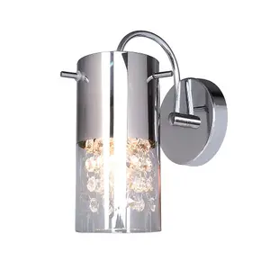 Luminosa Wall Lamp Chrome 1 Light  with Clear Shade, E14