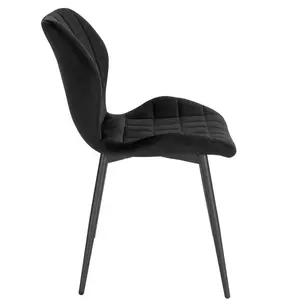 Hyampom Velvet Wing Back Side Chair Black