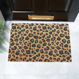 Multi Colour Leopard Print Doormat (60 x 40cm)