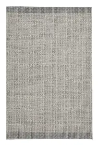 Seam Flat Weave Easy Clean Plain Rug - Beige/Black - 160x220