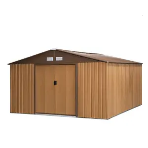 11 ft. W x 13 ft. D Metal Garden Shed Brown