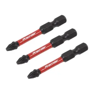 Sealey Pozi 2 Impact Power Tool Bits Forged From S2 Steel 50mm 3 Pieces AK8233