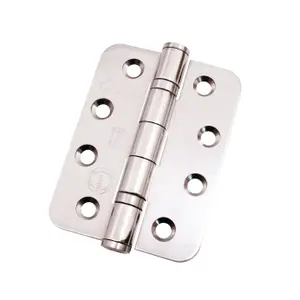 EAI 4" Fire Door Hinges 4" Stainless Steel Grade 13  - 102x76x3mm - RADIUS - Polished  - Pair - Including Screws