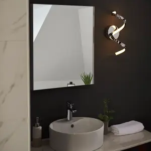 Anson Lighting Armal Bathroom Wall light finished in chrome plate and white silicone