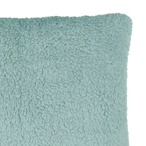 Teddy Fleece Blue Plain Indoor Cushion (L)43cm x (W)43cm