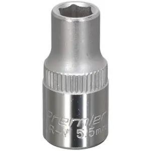 Premium 5.5mm Forged Steel Drive Socket - 1/4 Inch Square Drive Chrome Vanadium Tool