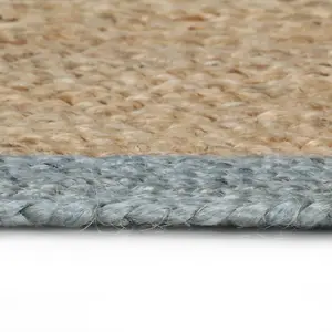 Handmade Rug Jute with Olive Green Border 120 cm