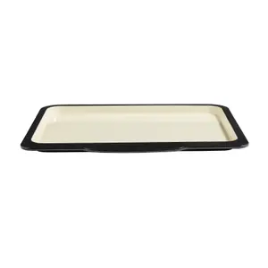 Baker & Salt 37cm Baking Tray, Black & Cream Two Tone Enamel