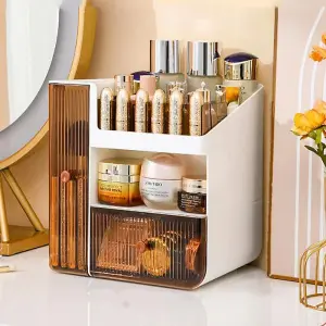 Makeup Organizer - Cosmetic Organiser Solid Drawer -Cosmetic Box Jewelry Storage Tray with Drawers - Vanity Countertop Display