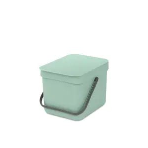 Brabantia Sort & Go Standard Jade green Plastic Bin - 6L Freestanding