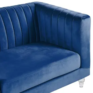 Beliani Glam Fabric Sofa Navy Blue ARVIKA