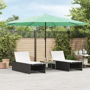 Berkfield Garden Parasol with Steel Pole Green 388x388x248 cm