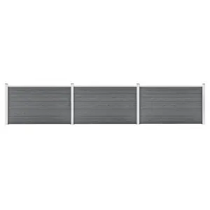 Berkfield Garden Fence WPC 526x106 cm Grey