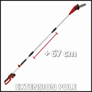 Einhell Cordless High Reach Chainsaw 19.5cm Polesaw For Tall Trees Hedges 3.3Kg Power X-Change GC-LC 18/20 Li T - Body Only