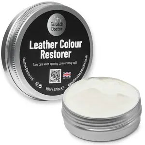 Scratch Doctor Leather Colour Restorer, Recolouring Balm for faded and worn leather 50ml Light Cream