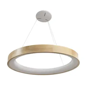 Luminosa Mad LED Pendant Lamp 42W 3200Lm 3000K 67cm Natural Wood