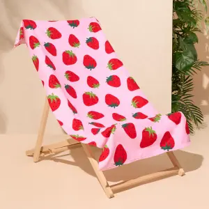 Strawberry Towel Bath Quick Dry Summer Travel Microfibre Absorbent Swim Holiday