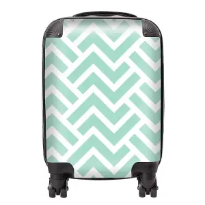 Green Geometric Pattern Suitcase - Small