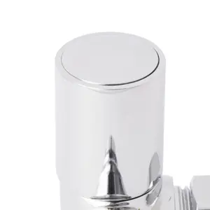 GoodHome Gloss chrome effect Corner Manual Radiator valve & lockshield, Pack of2