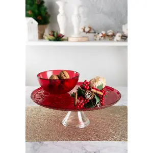 "ARABESQUE RED" CAKE STAND 31XH.10 CM.