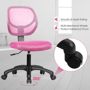 Costway Ergonomic Computer Desk Chair Low-Back Task Study Chairs Office Armless Chair