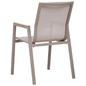 Set of 4 Garden Chairs TIANO Metal Taupe