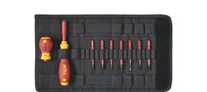 Wiha SlimBit Screwdriver Phillips Pozidrive Slotted 9pcs VDE Electrician 41232