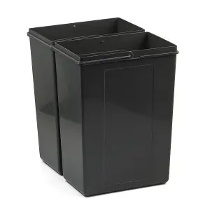 450mm Dark Grey Base Mounted Cabinet Bin 2 x 28L