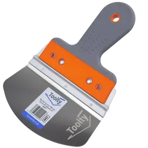 Toolty Profiled Bucket Scoop Trowel with Soft Grip Handle Set 2PCS 165, 200mm Stainless Steel for Scooping Compound DIY