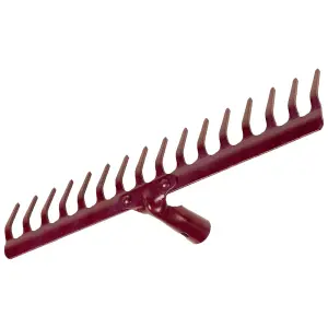 Steel Garden Rake for Hay, Leaves, Lawn, 44 cm / 17 in with 16 Tins, Ideal Gardening Tool (No Handle)