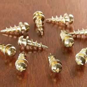 Bear Claw Picture Hanging Screws Gold Plasterboard Hanger for Frames & Mirrors 25mm (Pack of 10)